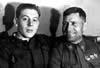 В. И. Сталин и И. С. Полбин. После удачного боевого вылета. 1942 г.